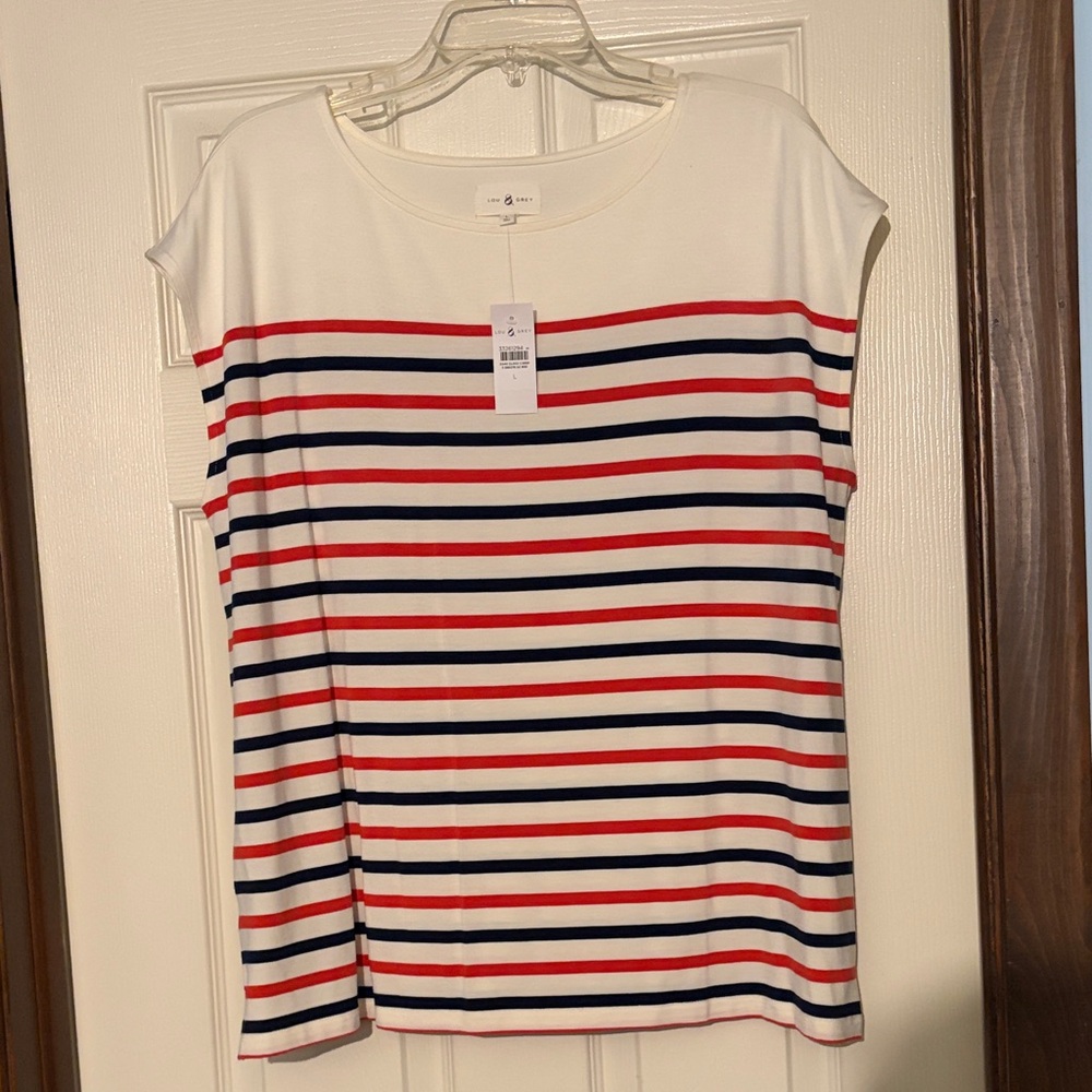 Loft Lou & Grey Striped Women's Top - Red, White, and Blue